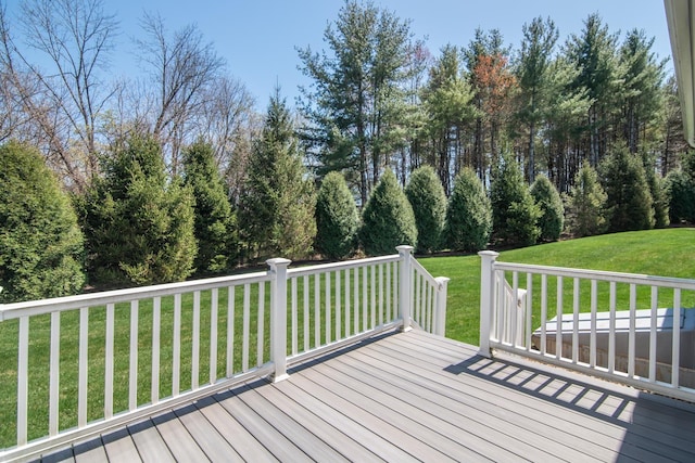 deck with a yard