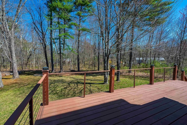 deck with a yard