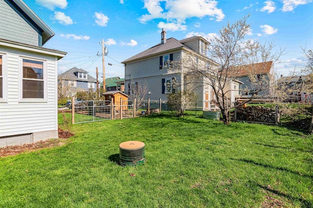 view of yard with fence