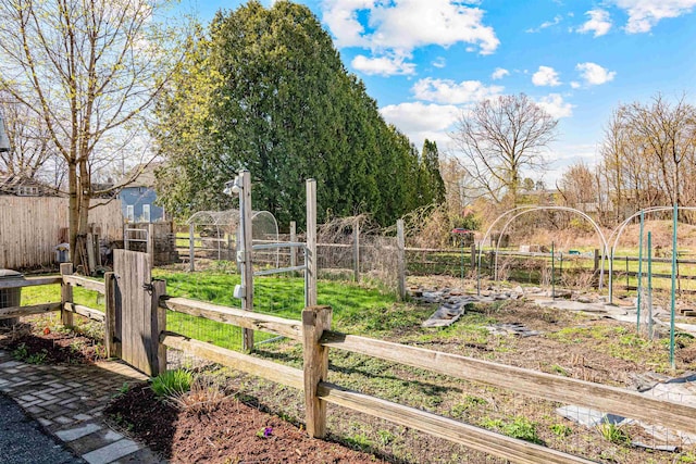 view of yard featuring fence