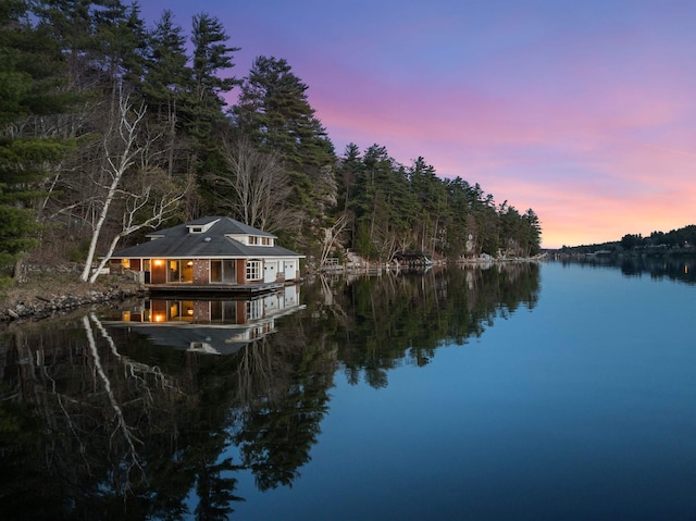 water view with a view of trees