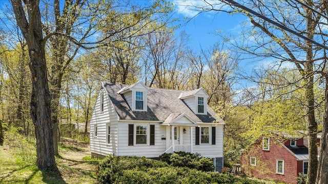 cape cod home with a shingled roof