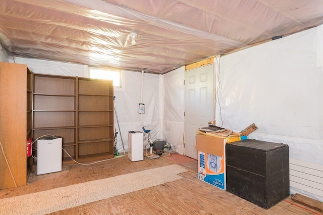 below grade area with wood finished floors
