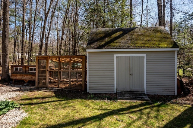 view of shed