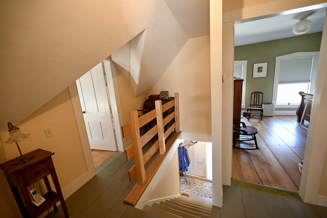 bonus room featuring lofted ceiling and wood finished floors
