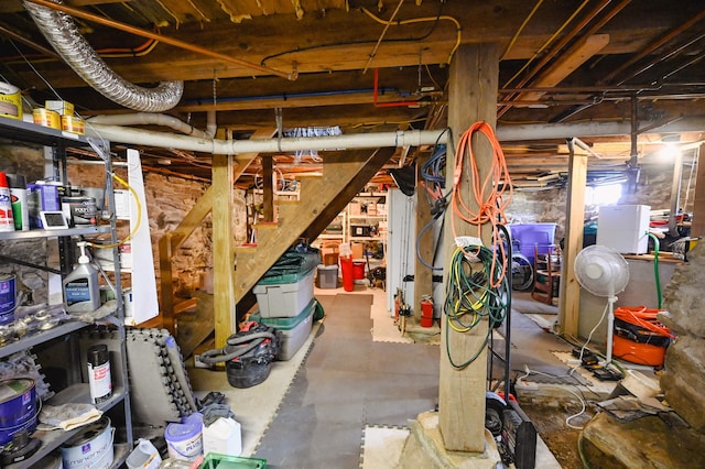 view of unfinished below grade area