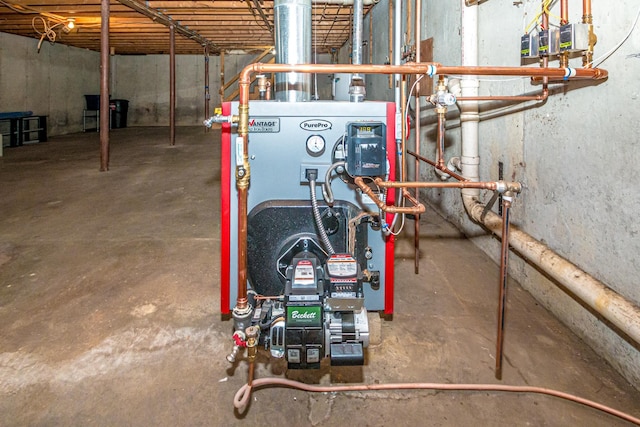 utility room with a heating unit