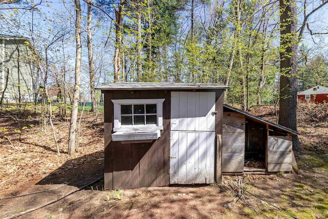 view of shed