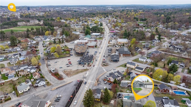 bird's eye view with a residential view