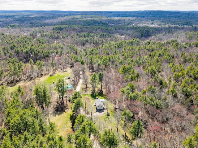 bird's eye view featuring a view of trees