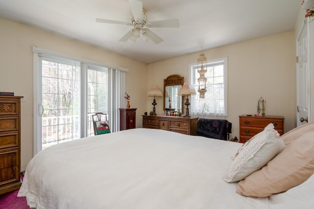 bedroom with a ceiling fan