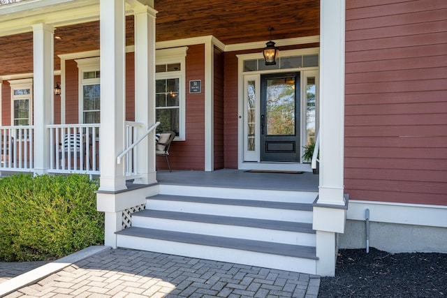 property entrance with a porch