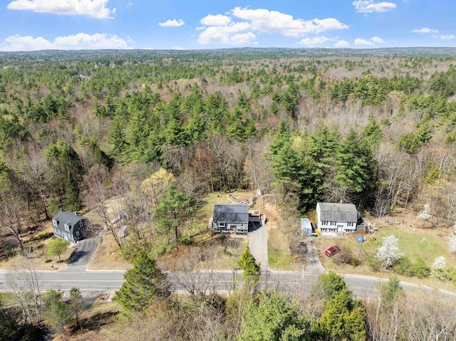 aerial view with a forest view