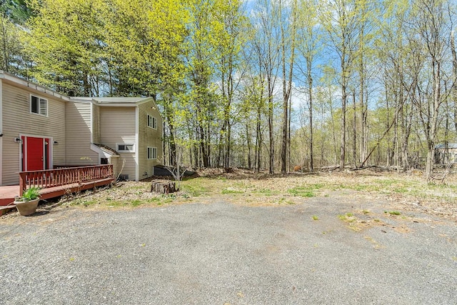 view of yard featuring a deck