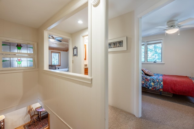 corridor with carpet flooring