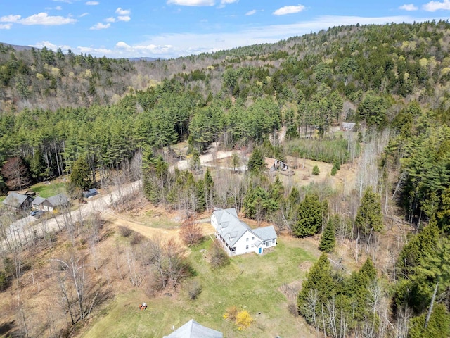 aerial view with a forest view