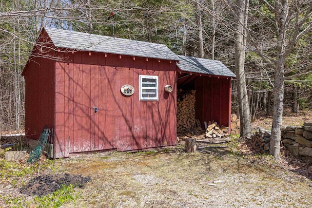 view of shed