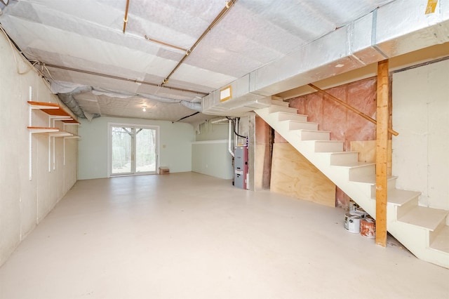 basement with stairs