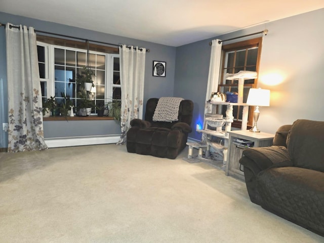 12 Nathaniel Dr, Amherst, NH 03031 - sitting room featuring a baseboard heating unit and carpet flooring