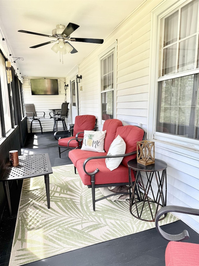 12 Nathaniel Dr, Amherst, NH 03031 - view of patio / terrace featuring a porch and ceiling fan