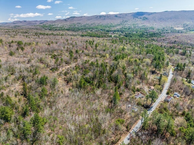 drone / aerial view with a view of trees and a mountain view