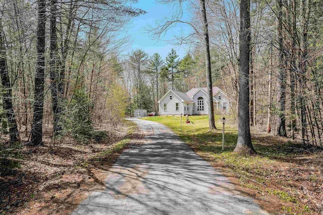 view of road with aphalt driveway