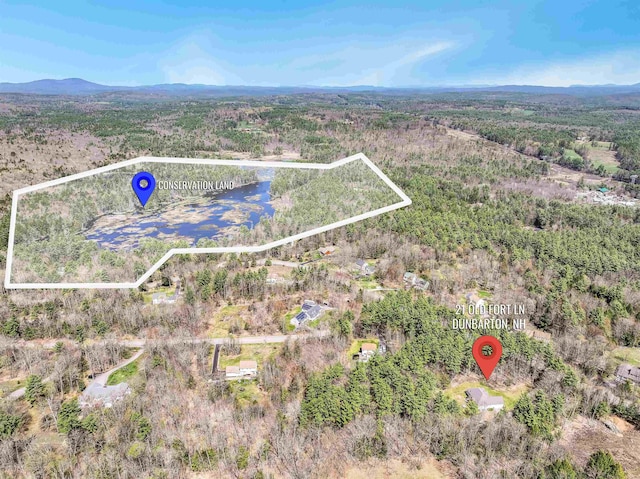 aerial view with a forest view