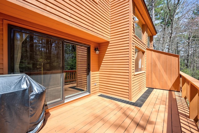 deck with a grill