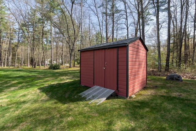 view of shed