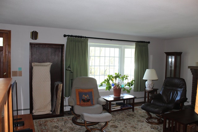 sitting room with wood finished floors
