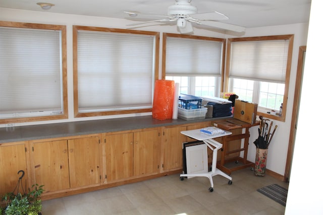 office with a ceiling fan