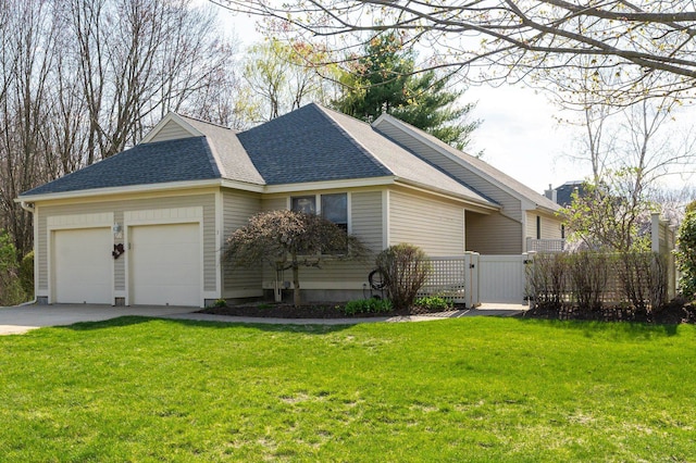 3 Augusta National # 145, Bedford, NH 03110 - single story home with a garage, a shingled roof, concrete driveway, and a front yard