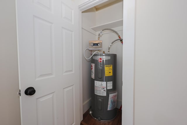 utility room featuring water heater