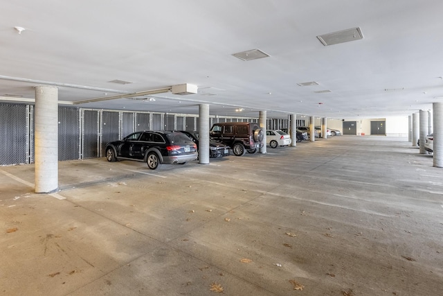 view of parking garage