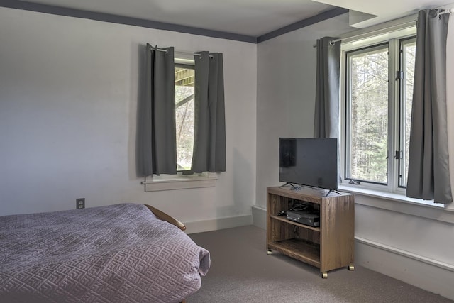 carpeted bedroom with baseboards