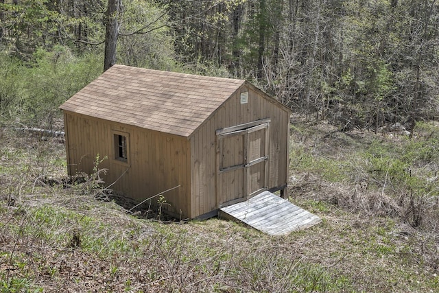 view of shed