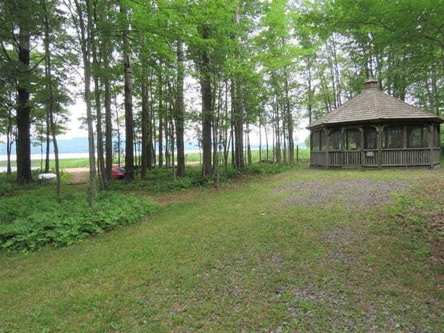 view of yard with a gazebo