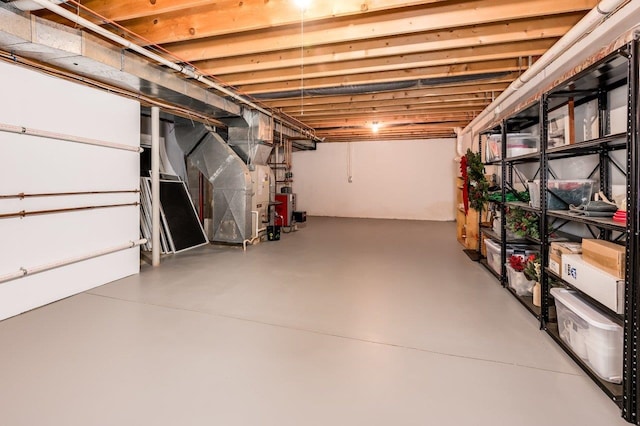 unfinished below grade area with heating unit