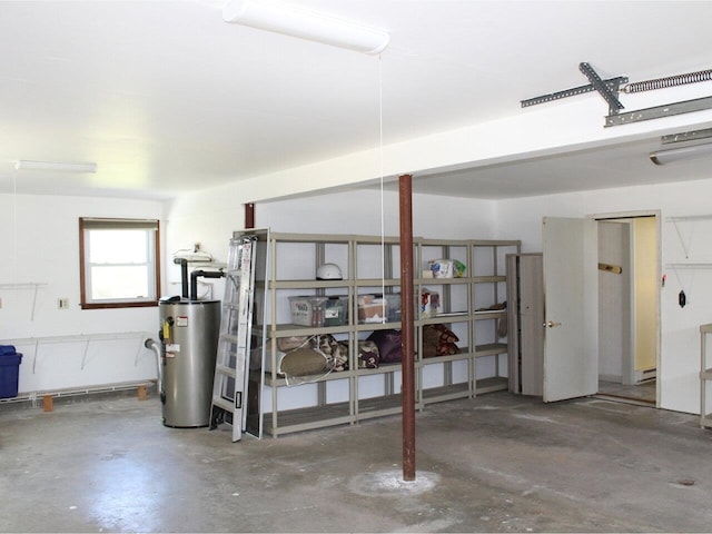 garage with water heater