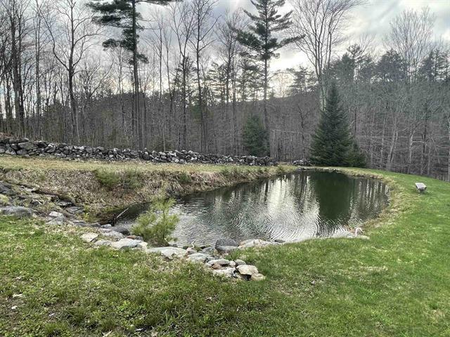 view of water feature featuring a forest view