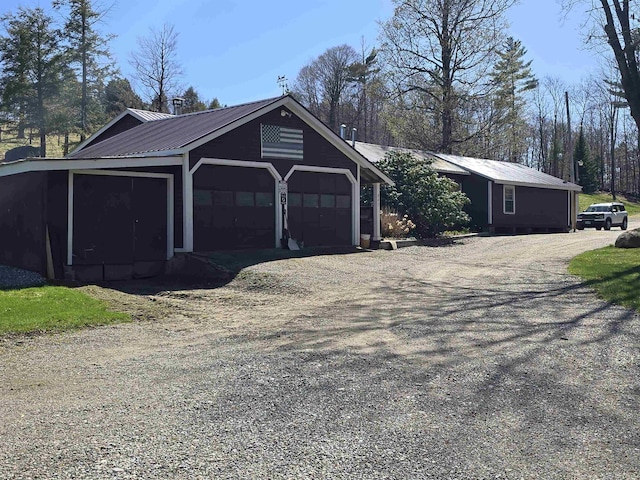 view of detached garage