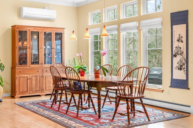 sunroom / solarium featuring an AC wall unit