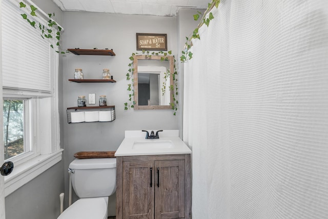 full bathroom with vanity and toilet