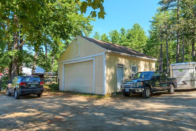 detached garage with driveway