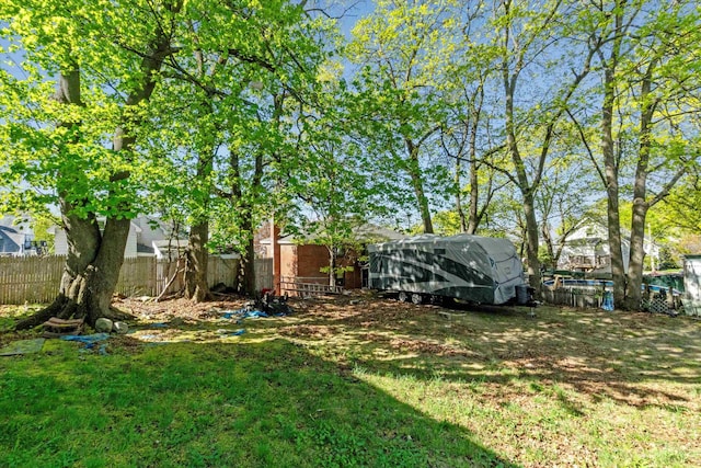 view of yard featuring fence
