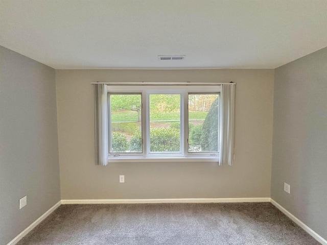 empty room with baseboards, plenty of natural light, and carpet flooring