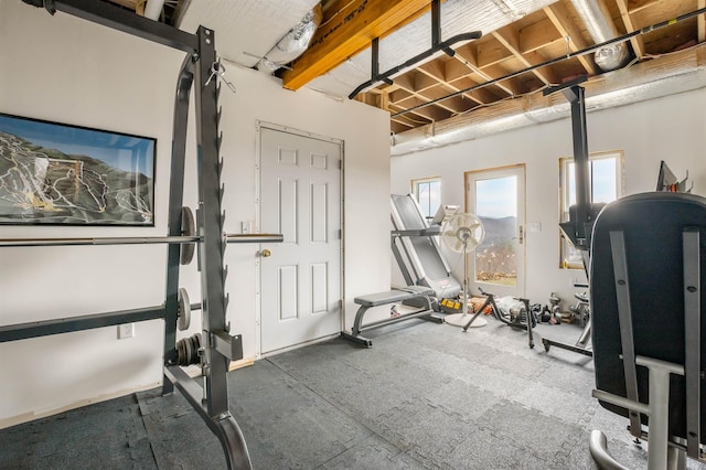 view of workout area