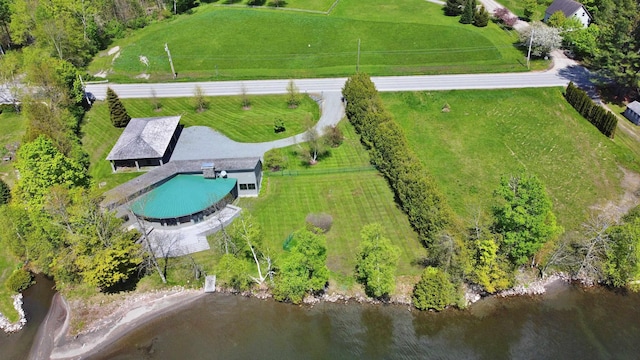 972 Vt Route 5a, Westmore, VT 05860 - aerial view of sparsely populated area featuring a pool area and a nearby body of water