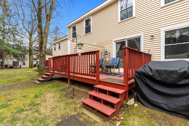 deck with area for grilling