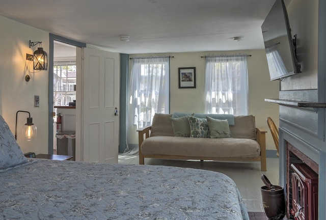 bedroom with multiple windows